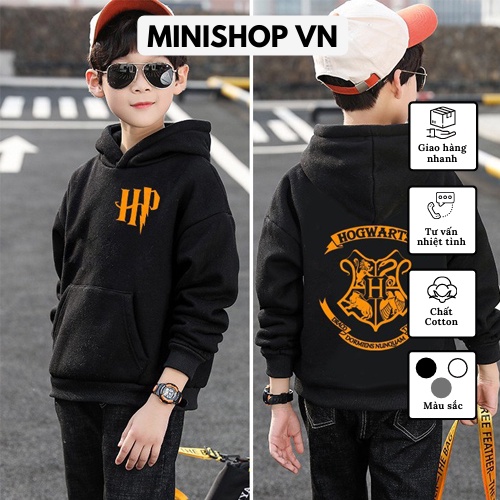 Áo hoodie / Áo nỉ trẻ em WinBeen in logo Harry Hogwarts form rộng