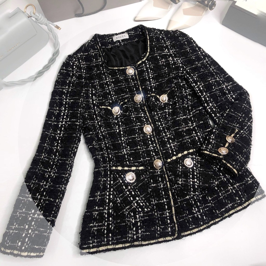 Áo Khoác Tweed Black Ricci thiết kế chất liệu tweed cao cấp mềm  |  RICCI OFFICIAL