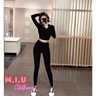 Quần LEGGING L.V Cạp Cao Gen Bụng - Chất umi hàn - Kèm Hộp Xinh