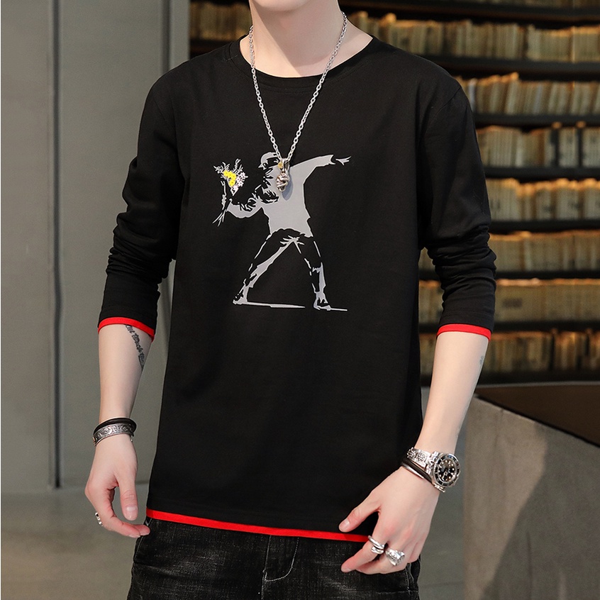 Áo Sweater Nam Chất Thun Co Giãn In Họa Tiết Người Cầm Hoa Độc Đáo Kiểu Dáng Trẻ Trung Cá Tính ZENKOcS3 TOP NAM 139