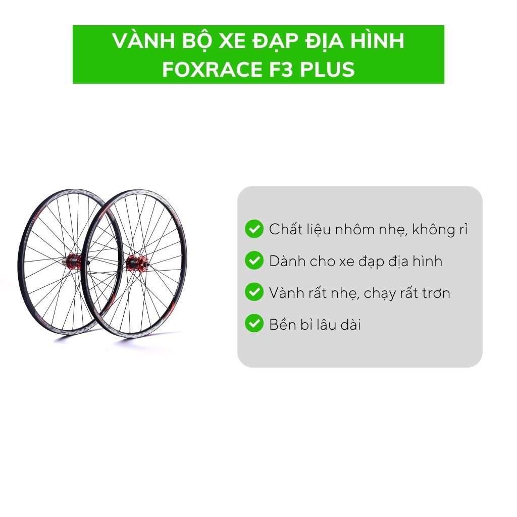 Vành bộ xe đạp địa hình FOXRACE F3 PLUS
