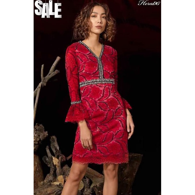 Đầm liền họa tiết ren HeraDG - WDC19001