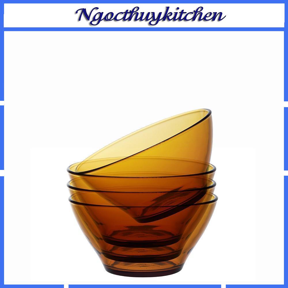 Tô hổ phách Amber 13.6cm Thủy tinh cường lực cao cấp Pháp D2004D