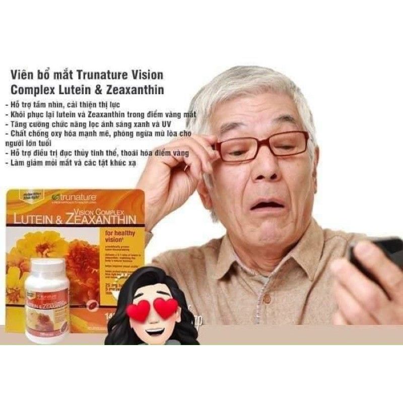 Viên uống bổ mắt trunature Vision Complex Lutein &amp; Zeaxanthin - Hộp 140 viên