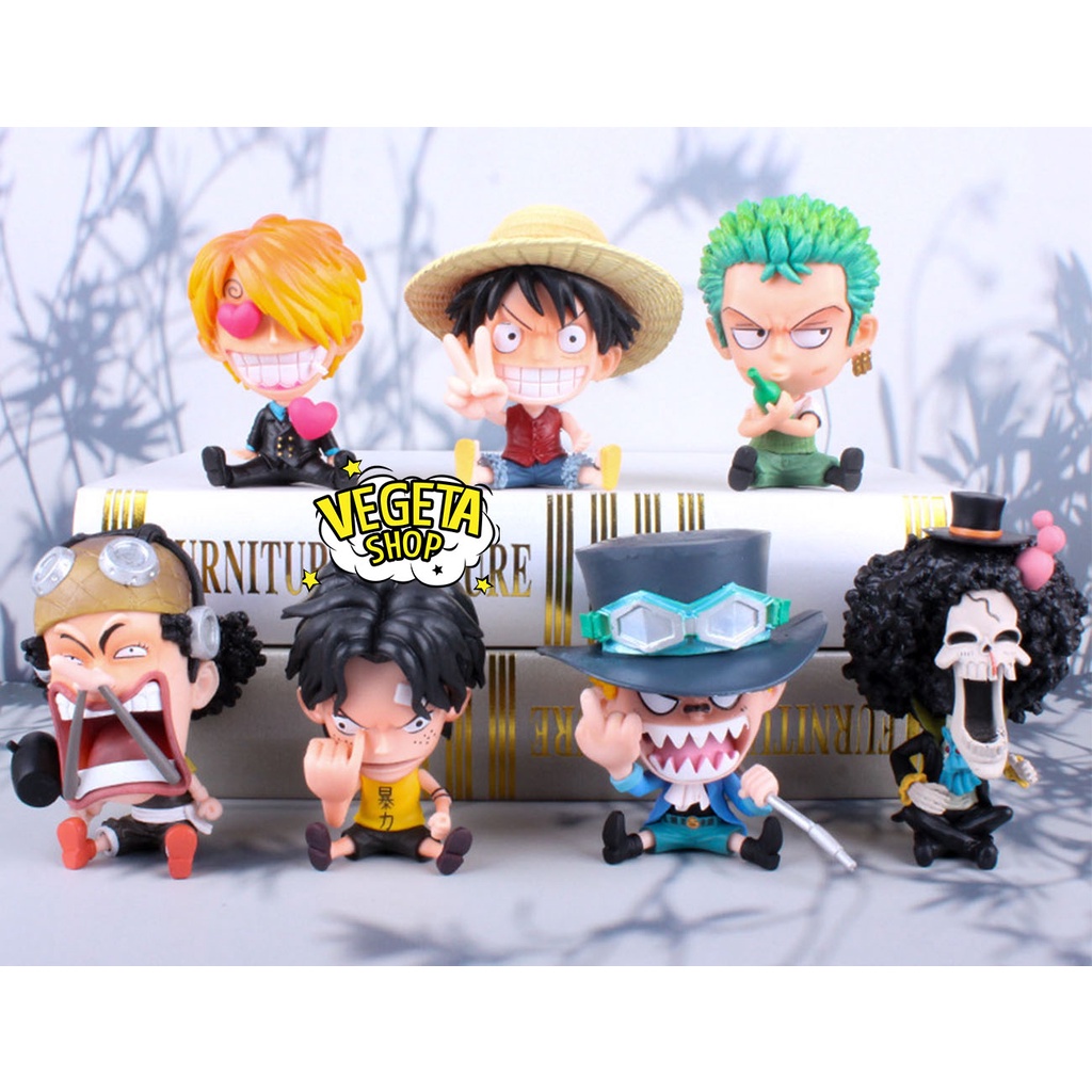 Mô hình One Piece - Luffy Zoro Sanji Ace Sabo Nami Robin Chopper Usopp Brook Franky Jinbei Boa Hancok Doflamingo - Chibi