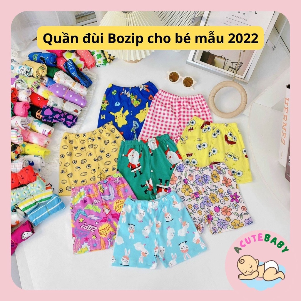 Quần đùi bé trai Quần chục cho bé gái Bozip ACuteBaby họa tiết 2022 mẫu mới, Quần sooc bé trai bé gái