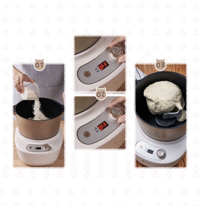 Máy nhào bột , trộn bột ủ bột đa năng Bear 5L HMJ-A50E2 hàng chính hãng , dụng cụ làm bánh