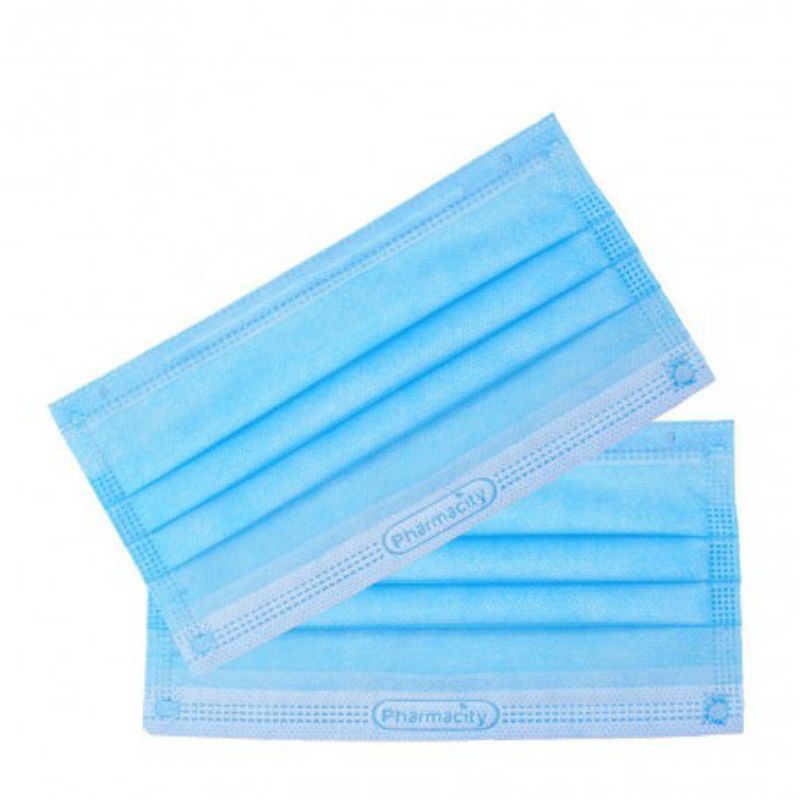 ☑️Hộp 50 khẩu trang PHARMACITY cao cấp màu xanh-trắng 3 lớp