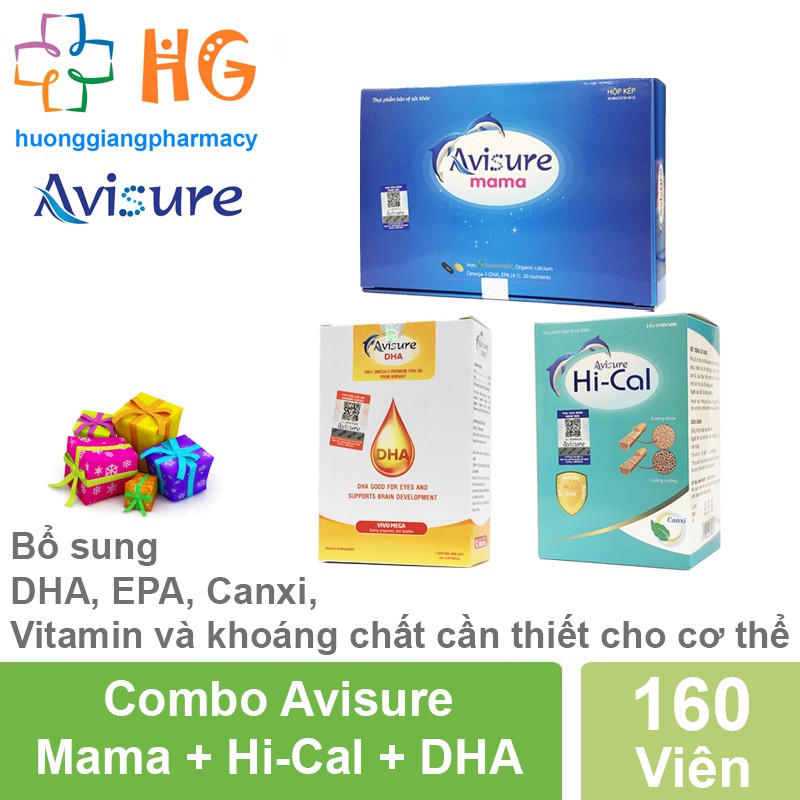 Combo Avisure Mama + Avisure Hical + Avisure DHA - Bổ sung vi chất toàn diện cho bà bầu