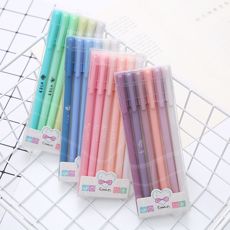 Bút gel mực đen 0.38 pastel Decorme Bút gel ngòi kim màu pastel xinh xắn Văn phòng phẩm