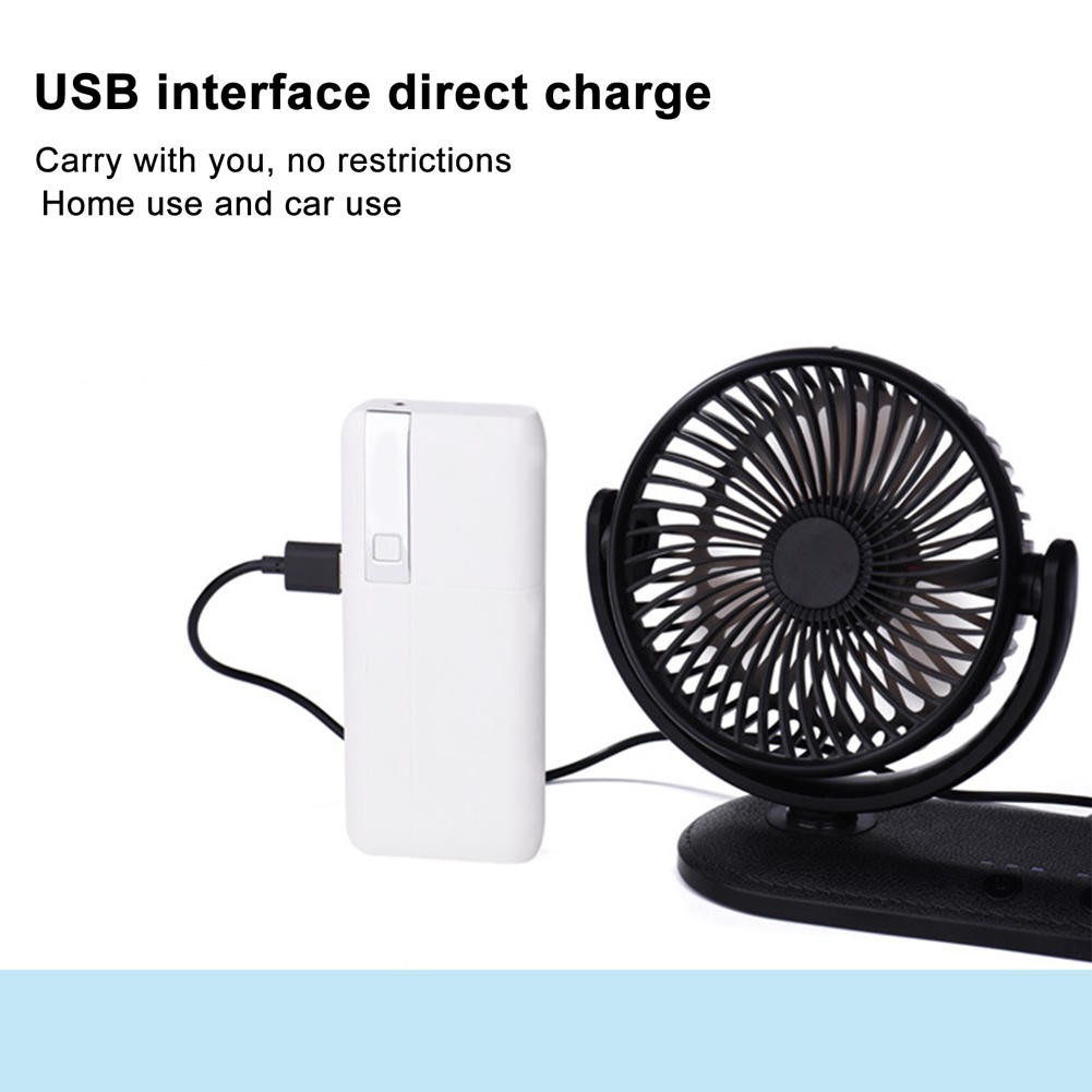 [Apill] Car Auto Fan 360 Degree Adjustable 3‑Level Air Cooling Dual Head Silent USB Cooler DC201