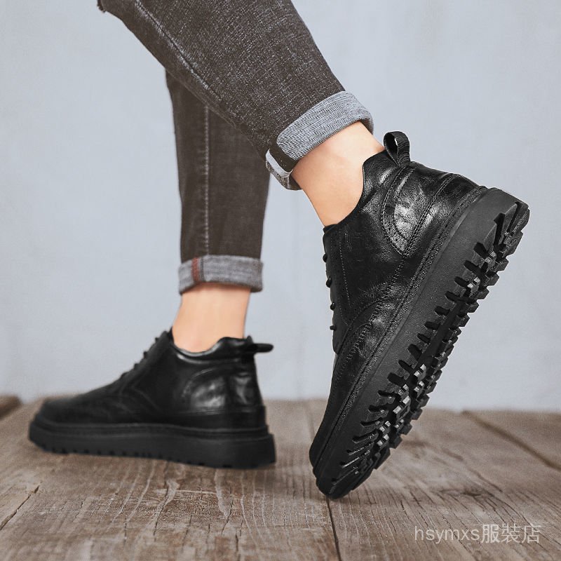 Giày Bốt Da Cổ Cao 10CM 8cm Thời Trang Cho Nam | BigBuy360 - bigbuy360.vn