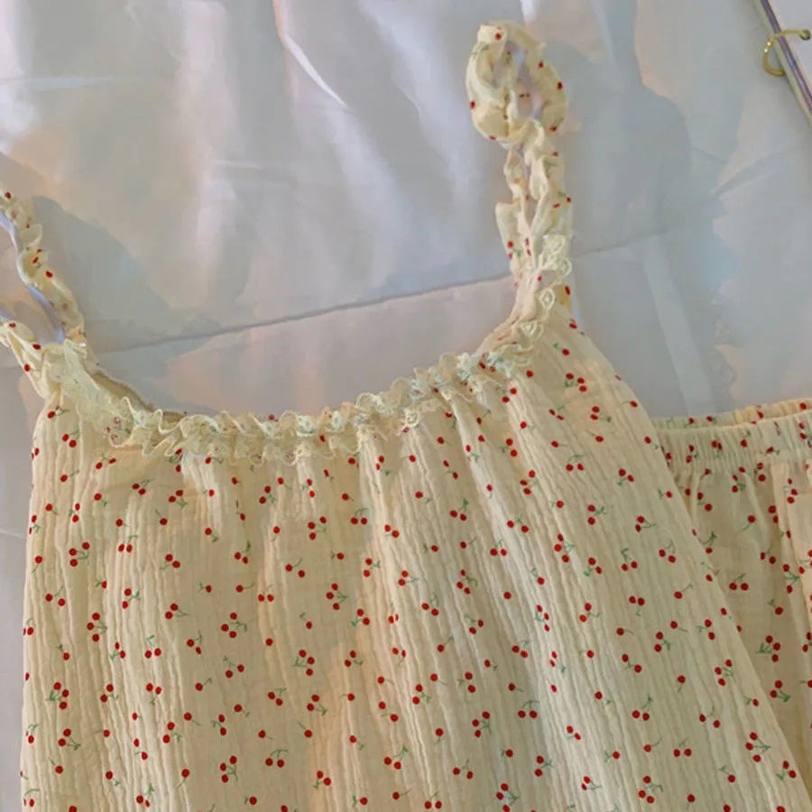 Jiashucheng Bộ Đồ Ngủ Áo Sát Nách Phối Quần Short Mỏng Màu Sắc Ngọt Ngào Phong Cách Hàn Quốc Thời Trang Mùa Hè Cho Nữ