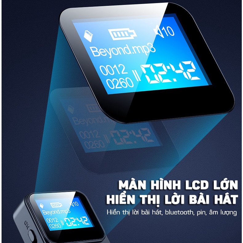 Máy Nghe Nhạc MP3 Mini Có Màn Hình LCD Bluetooth 5.0, Điều Khiển Từ Xa Chụp Ảnh Hỗ Trợ Thẻ TF C33 GEAR79