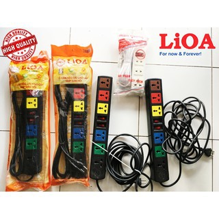 Ổ cắm điện LIOA, 10 lỗ cắm, có công tắc, 2000W, dây dài 3m/5m, mã: 4DN6S