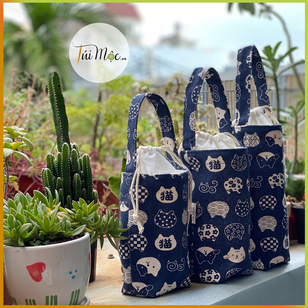 [ĐỘC QUYỀN] [❤️100% handmade] Túi vải BỐ-DÀY đựng Bình Giữ Nhiệt, Bình Nước, Ly Giữ Nhiệt Cực Đẹp!!