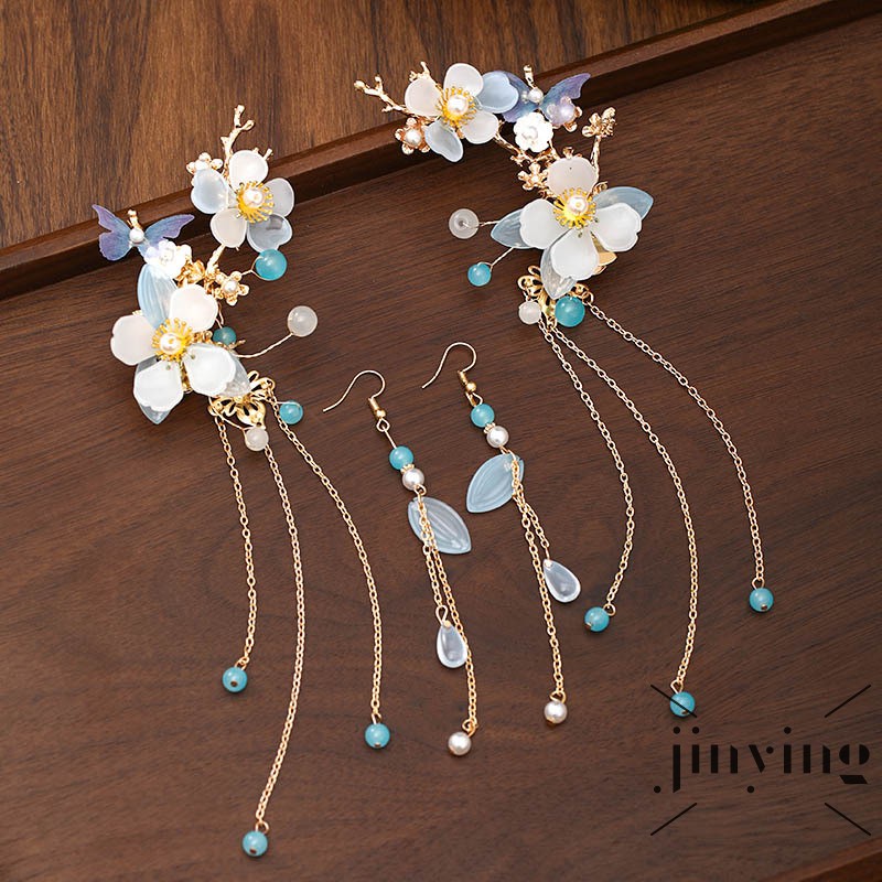 GETNOIVAS Cặp Bông Tai Thời Trang Dáng Dài Bằng Hợp Kim Có Đính Đá Đầy Quý Phái