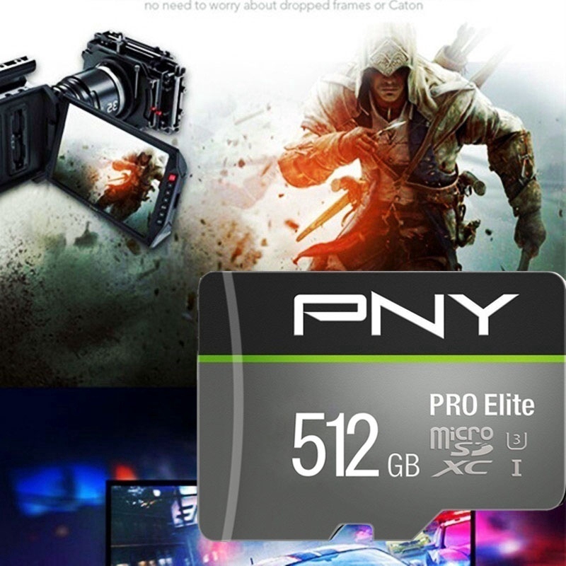 New PNY Pro Elite microSD bộ nhớ Flash Card64GB- 512GB - P-SDUX128U395PRO-GE Class 10 UHS-3 TF Thẻ nhớ