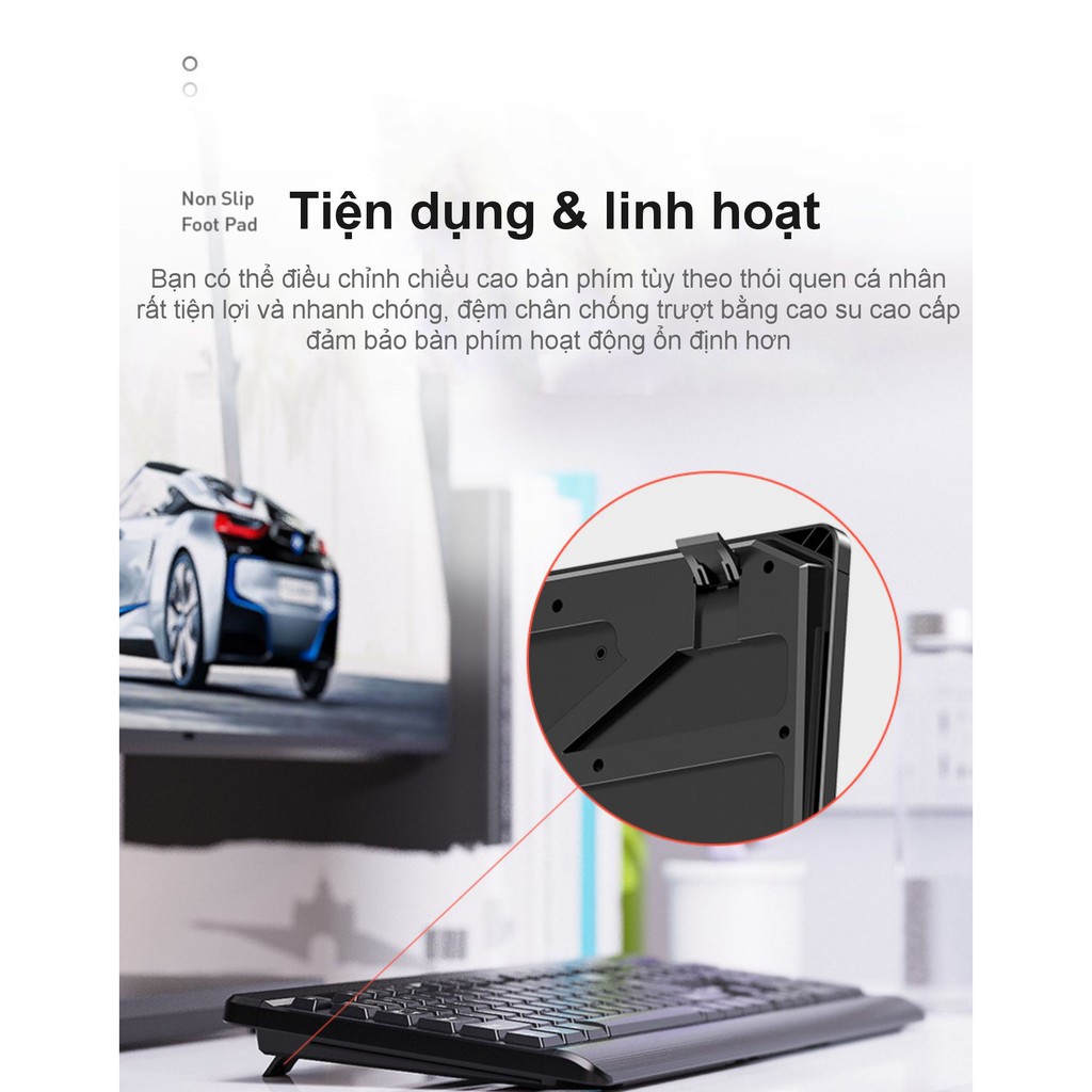 Bàn Phím INPHIC V580 Dùng Cho Chơi Game Máy Tính Để Bàn Máy Tính Gia Đình Cảm Giác Cơ Học Không Thấm Nước - Chính Hãng