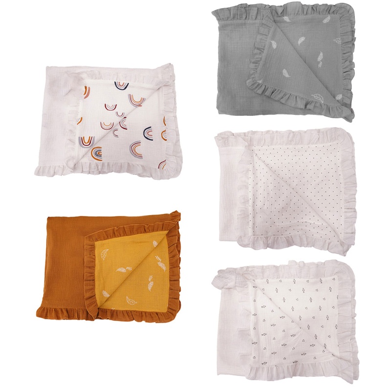 Chăn Quấn Em Bé Bằng Cotton Nguyên Chất Hai Mặt In Họa Tiết