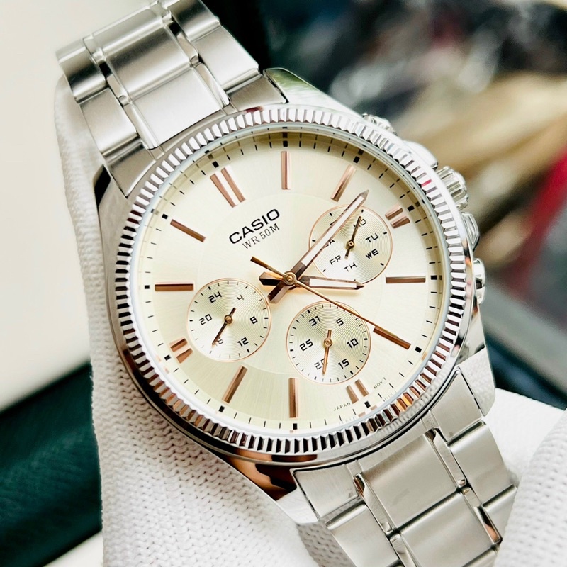 Đồng hồ kim nam dây thép Casio MTP 1375D 7A2