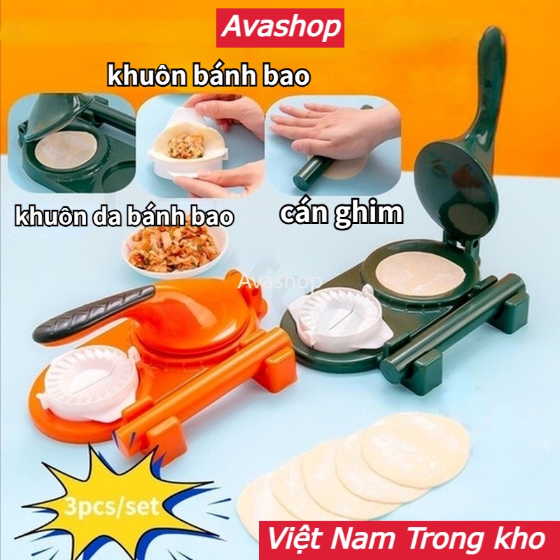 Đa chức năng Set 3 Dụng Cụ Ép Bột Làm Há Cảo Bằng,Khuôn làm bánh bao bằng nhựa Máy ép bột Bánh bao Bánh ravioli Khuôn