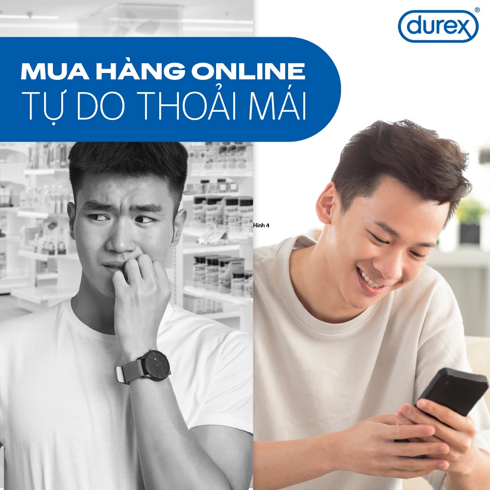 Bao cao su Durex Performa kéo dài thời gian, size 52mm, 3 bao/hộp)