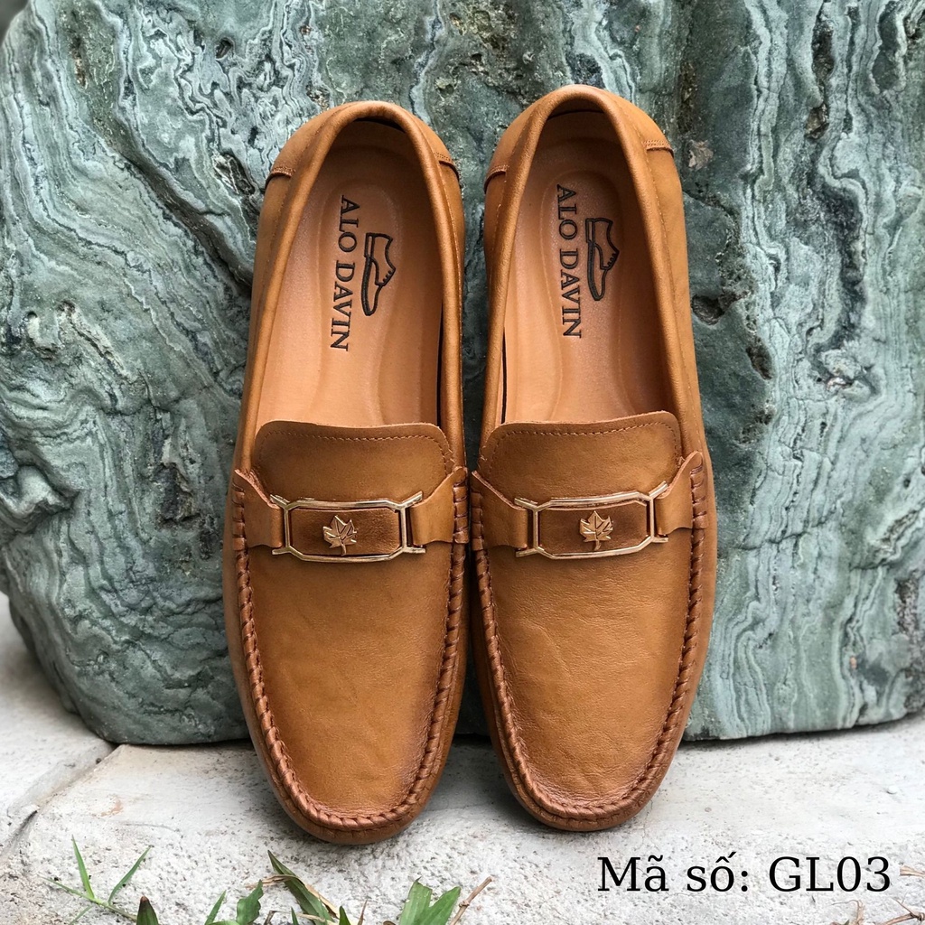 Giày lười nam Alo Davin Da Bò Cao Cấp GL03
