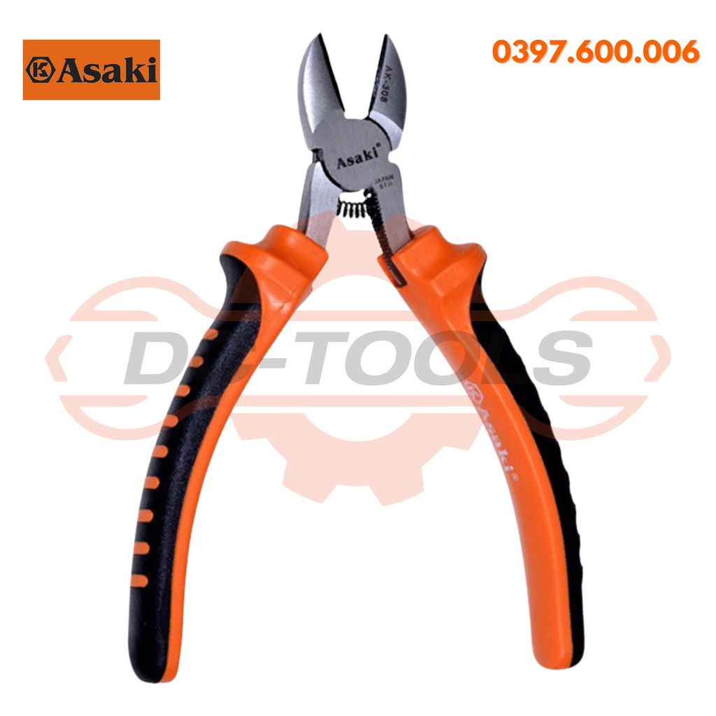 Kìm điện / kìm nhọn kết hợp cắt kiểu Mỹ Asaki AK-8092 (200mm) CHÍNH HÃNG DC TOOLS (KHO SỈ)