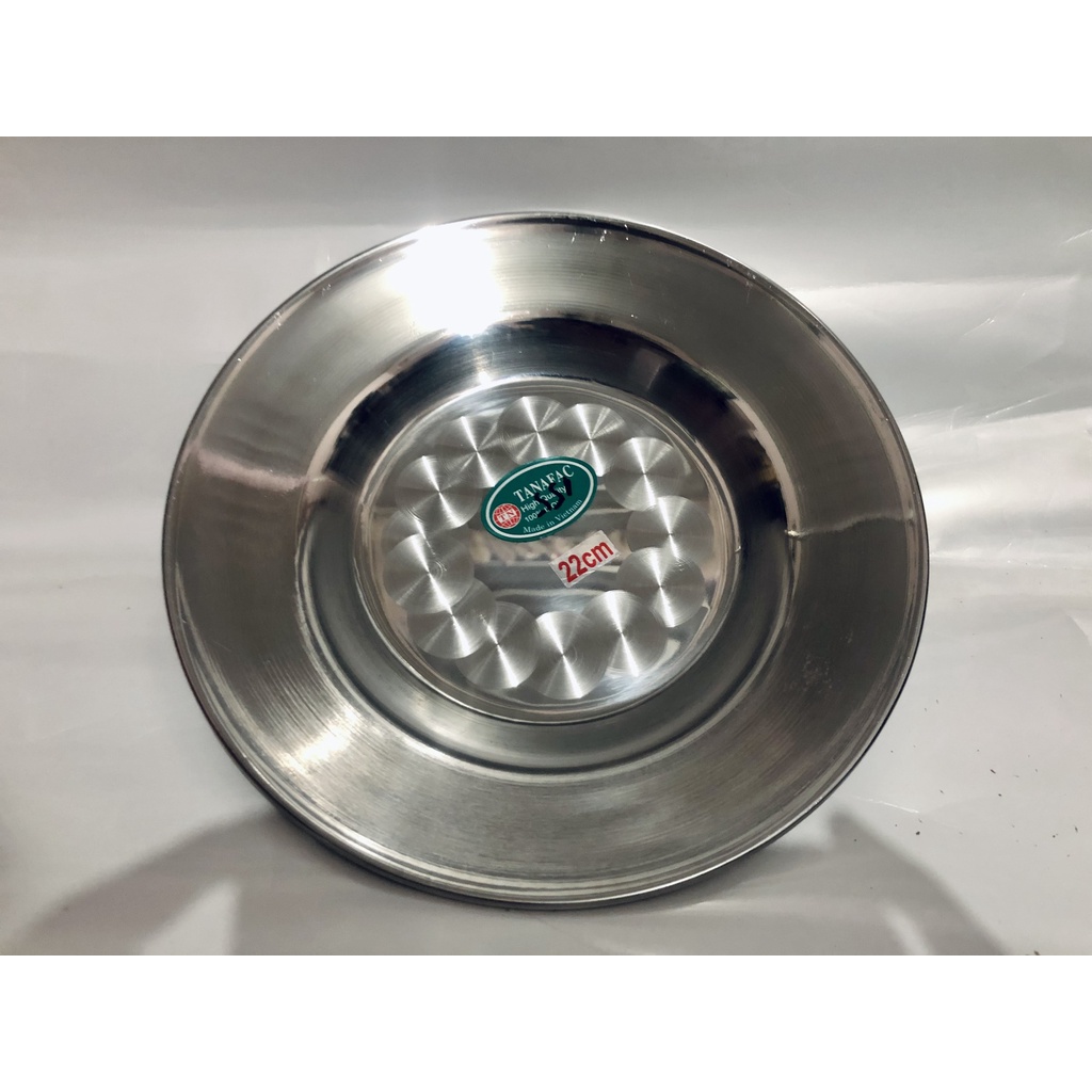 [Giá Sỉ] Dĩa Inox Tròn Đáy Cạn Tanafac