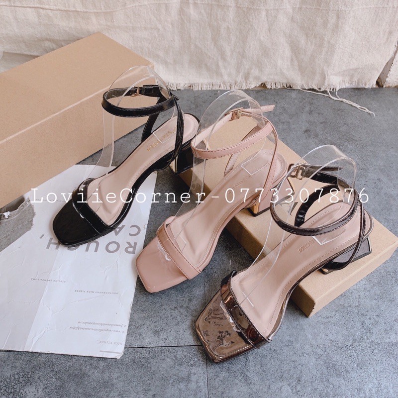 LOVIIECORNER - SANDAL QUAI MẢNH ĐẾ VUÔNG 5CM - SANDAL CAO GÓT ĐẾ VUÔNG 5CM - GIÀY SANDAL 5 PHÂN SANDAL CAO GÓT G190414