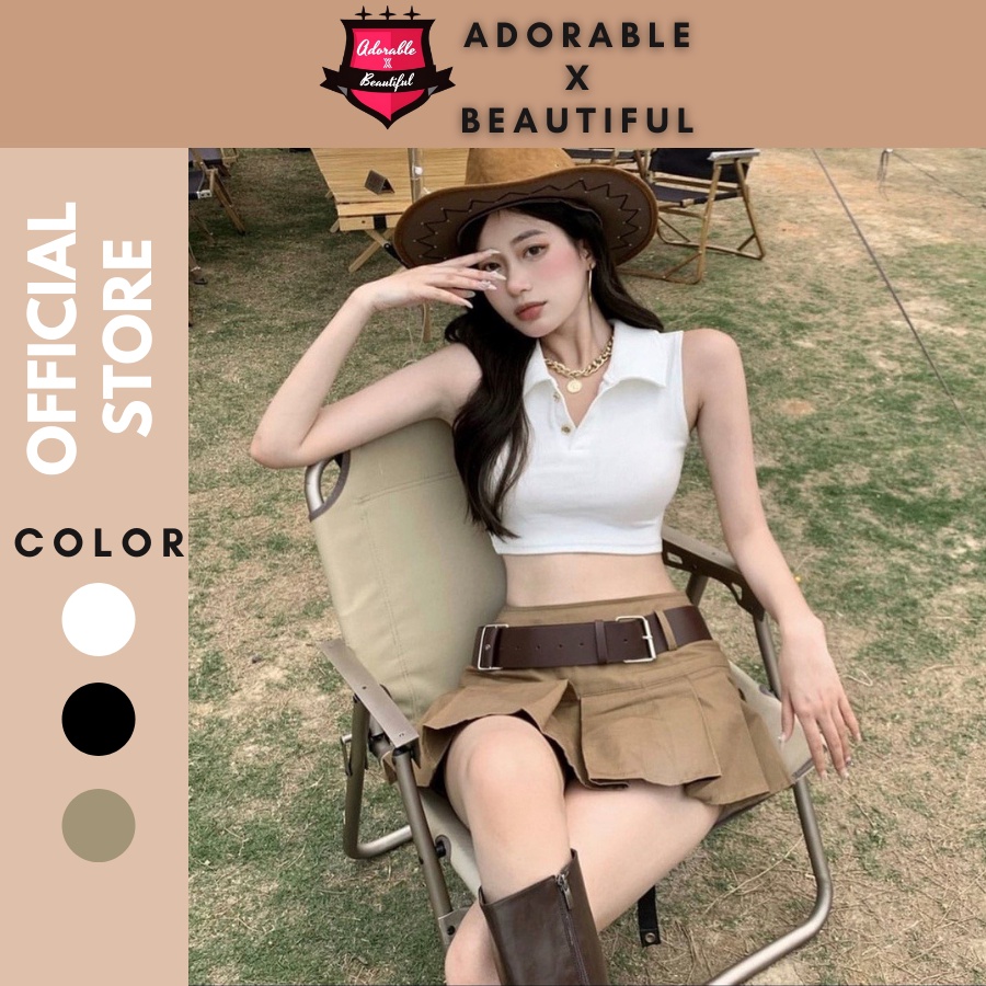Chân Váy Kaki Nâu Kèm Belt Da Ảnh Thật