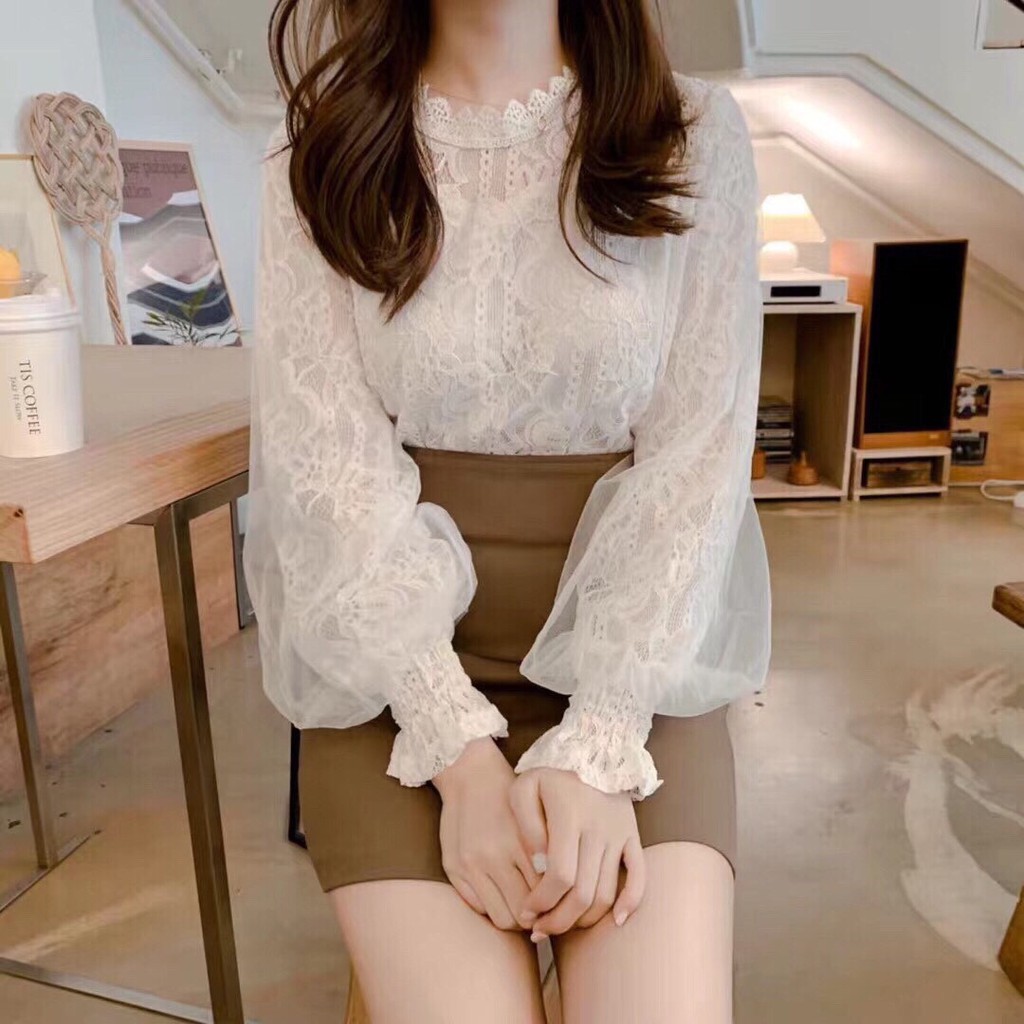 Áo ren 2 lớp tay bồng voan tơ bánh bèo | BigBuy360 - bigbuy360.vn