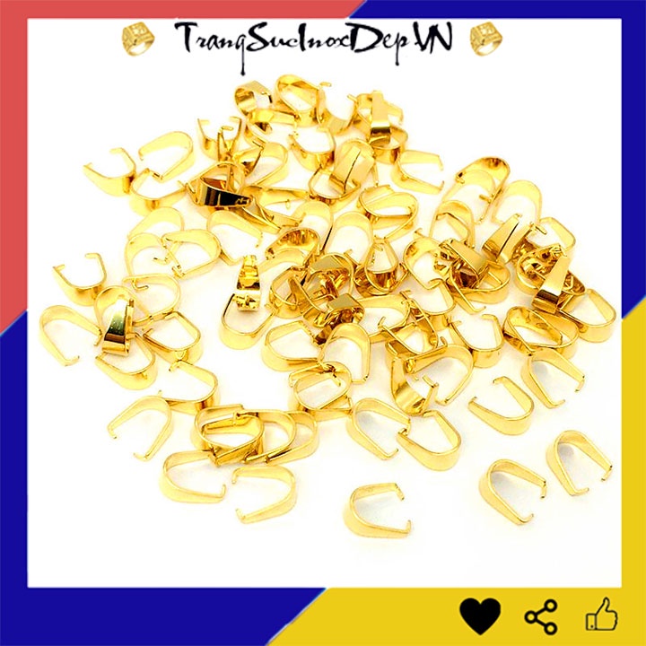 Móc mặt dây chuyền inox màu vàng sáng đẹp, không đen, dễ sử dụng