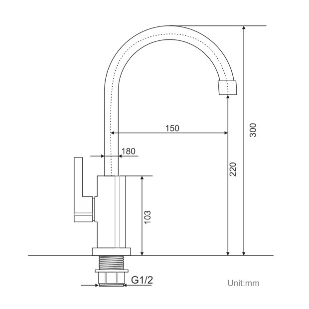 Vòi rửa bát đơn KF7101 (D18mm)