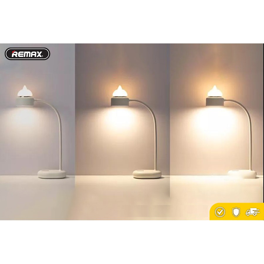 Đèn Để Bàn Có Điều Chỉnh 3 Mức Độ Sáng Remax RT-E525 - Xoay 360 Độ Tiện Lợi - Có Chế Độ Đèn Ngủ - Ánh Sáng Êm Dịu