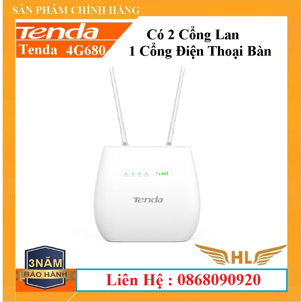 Bộ Phát Wifi 4G LTE Chuẩn N300Mbps 2 Cổng Lan Tenda 4G680 Hoặc 4G03 không Râu hoặc 4G180 - Hàng Chính Hãng