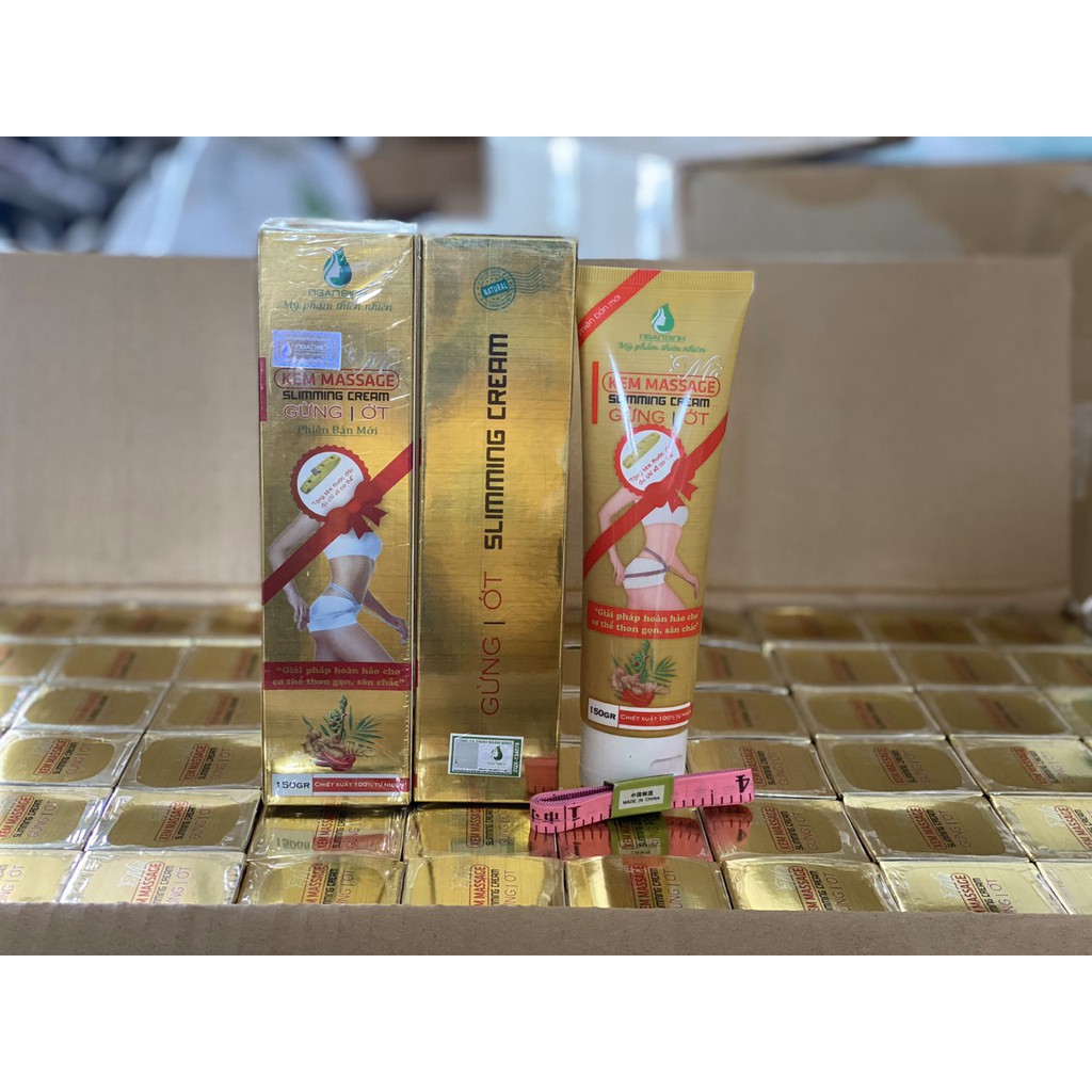 (Tem cào QR - Mẫu mới - Tặng thước dây ) Kem tan mỡ gừng ớt Ngân Bình, kem massage tan mỡ gừng ớt, Kem tan mỡ Ngân Bình