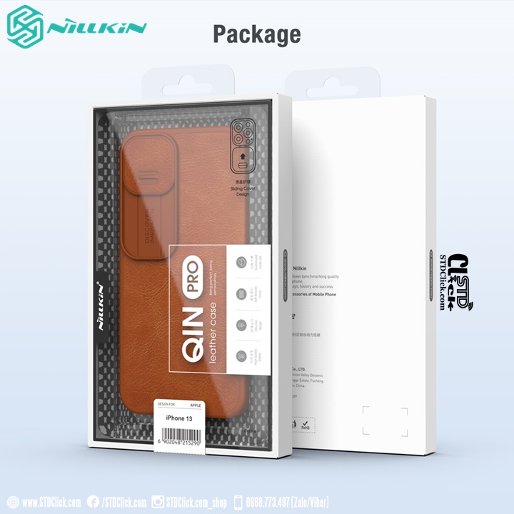 BAO DA IPHONE 13 NILLKIN QIN BẢO VỆ CAMERA CHÍNH HÃNG