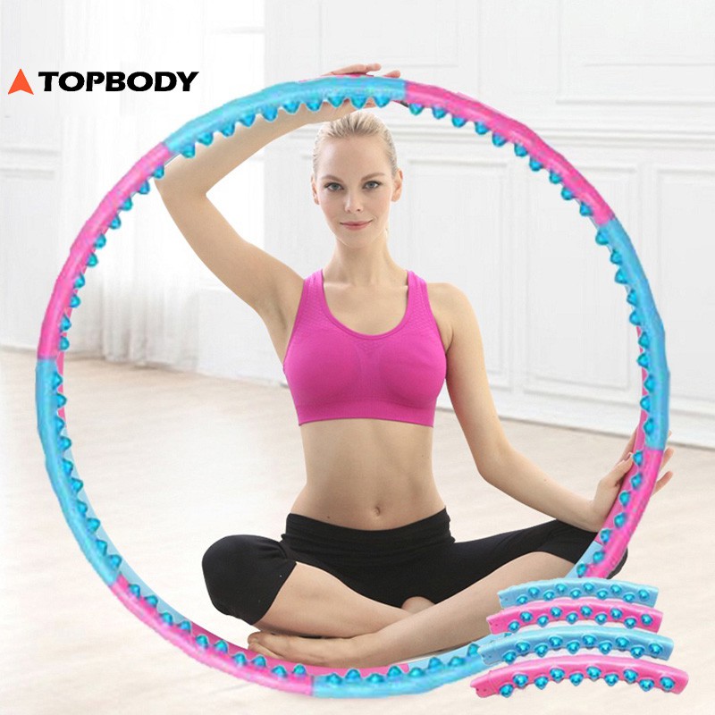 Vòng lắc eo massage Hula Hoop size lớn 98cm hạt từ tính, giảm mỡ bụng TOPBODY