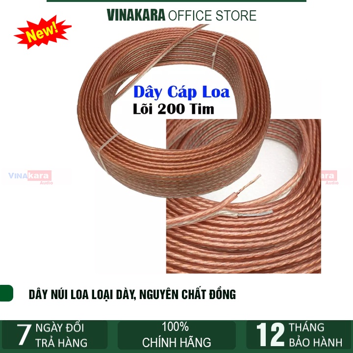 Dây loa đỏ đen 1.0,dây loa núi 100 tim, 200 tim, cao cấp - Giá 1 mét
