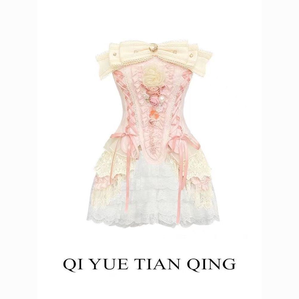 Bộ áo nịt ngực thắt nơ và quần short dễ thương thời trang dành cho nữ