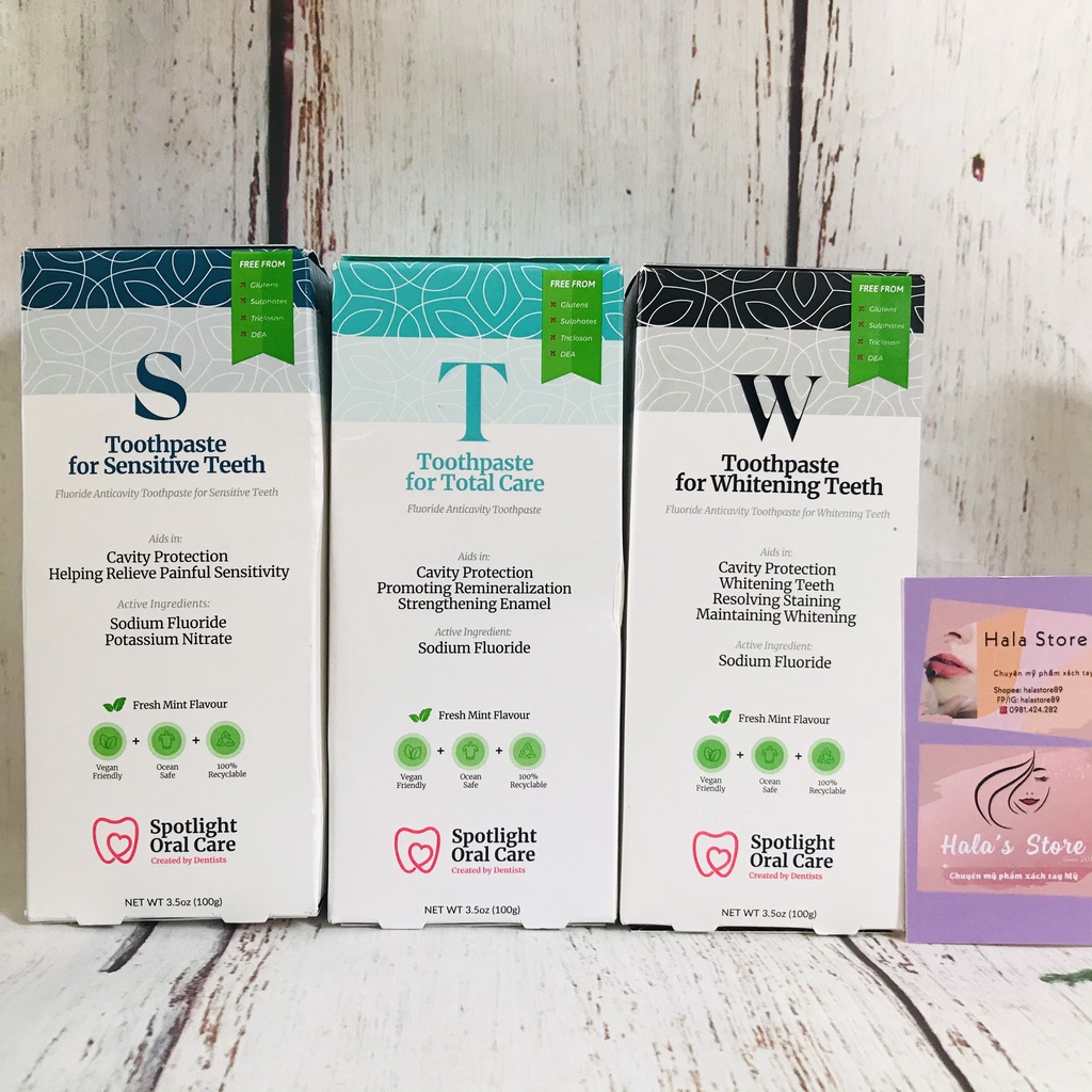 Spotlight Oral Care - Kem đánh răng cao cấp Toothpaste (Loại Whitening, Senstive và Total Care)