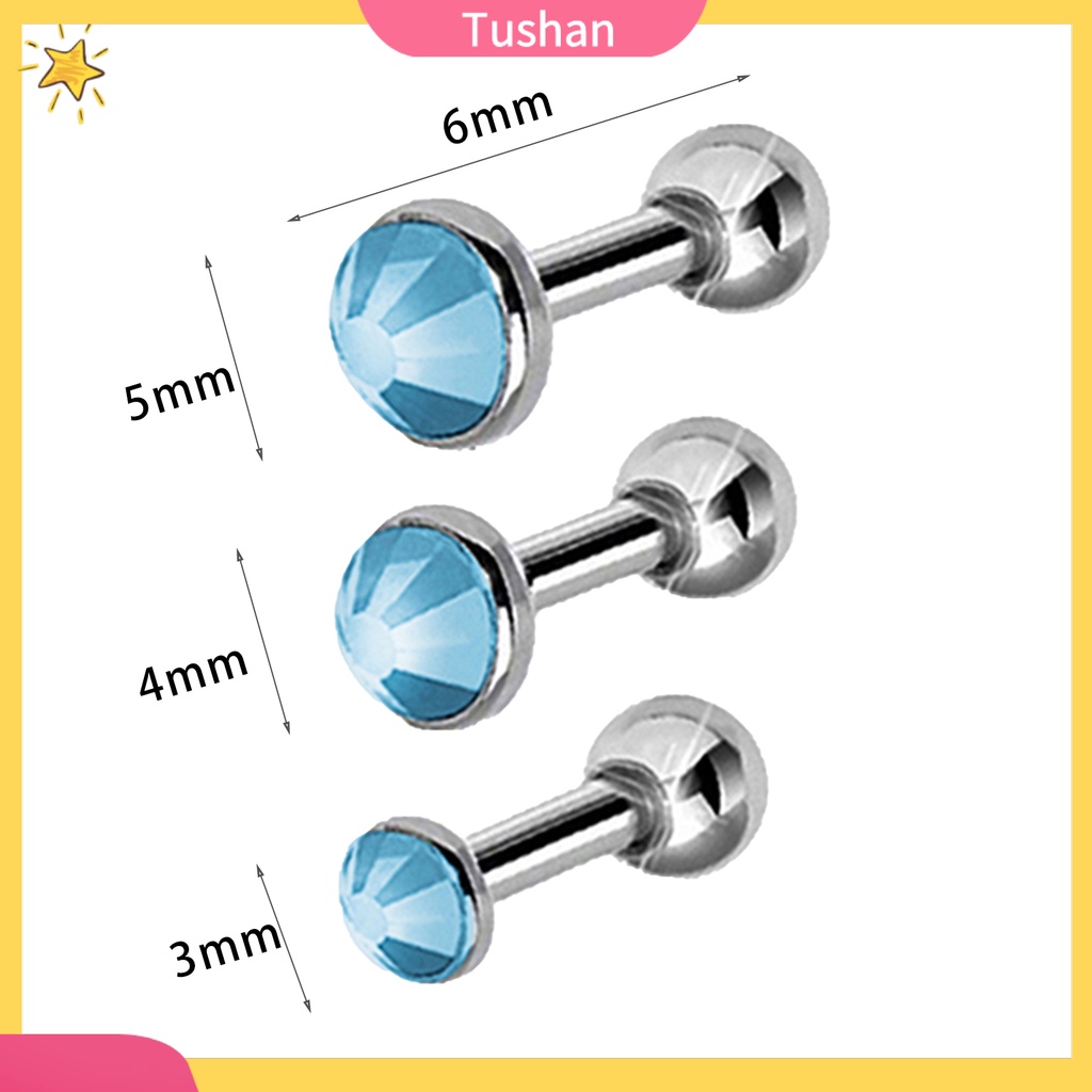 Bộ 3 bông tai đính vành tai đơn giản sang trọng cho cả nam/nữ