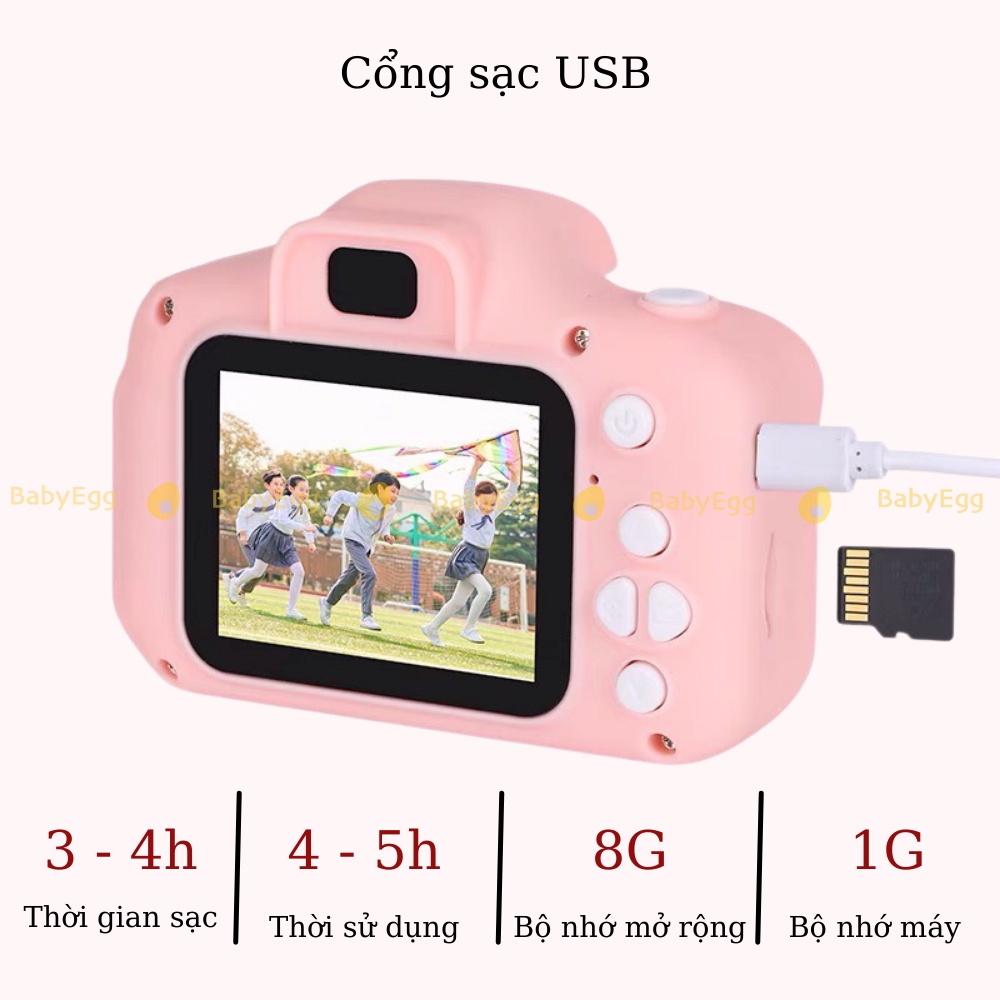 MÁY ẢNH MINI cho bé ĐA NĂNG quay phim chụp ảnh camera mini đồ chơi trẻ em cho bé trai bé gái 4 5 6 7 8 9 tuổi Baby egg