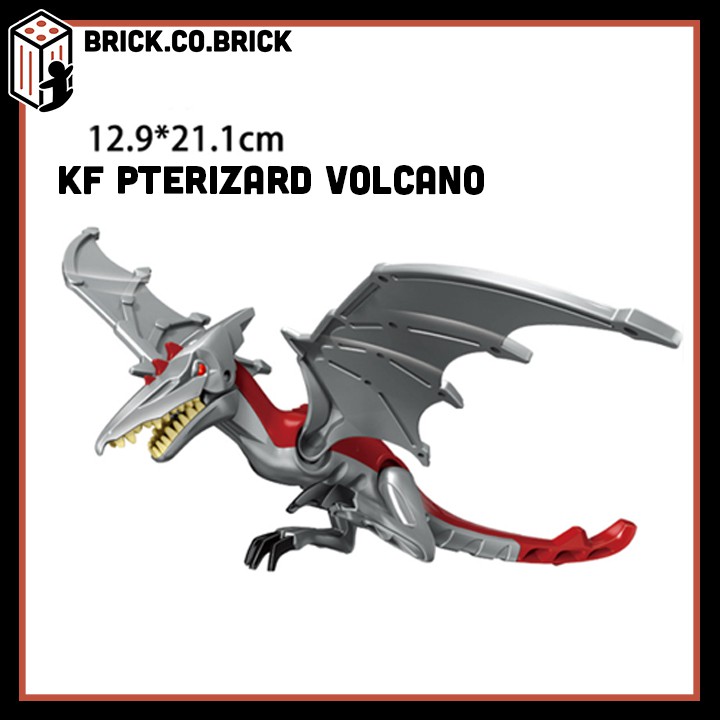 Đồ chơi lắp ráp mô hình khủng long Minifig và Non lego Moc Dinosaurs Jurassic Park - KOPF 813-819-Pterizard volcano