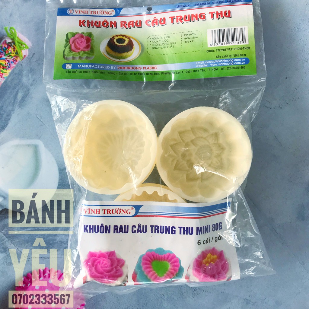 Bộ 6 khuôn rau câu trung thu mini