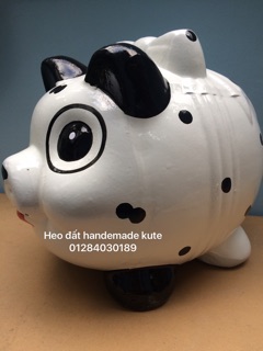 Heo đất handmade chó đom Nơ XL