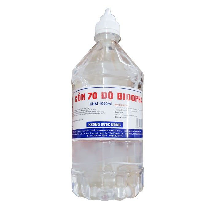 Cồn Bidopha CÓ VÒI XỊT 70 độ chai 0,5 Lít / 1 Lít - Cồn trắng 70 độ BIDOPHA chai 500ml / 1000ml có vòi xịt tiện lợi