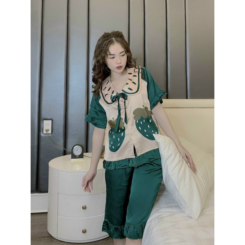 Pijama Lụa SATIN, LATIN nhà SAM Tay dài quần dài Form dưới 60 kí